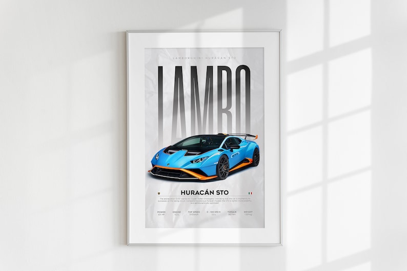 Lamborghini Huracán STO Digital Download | Hyper Car Poster_driver_clothing_drivi.store