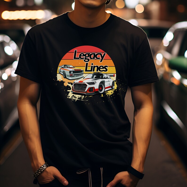 Audi S Rally: Retro Sunset Car Enthusiast Shirt_driver_apparel_drivi.store