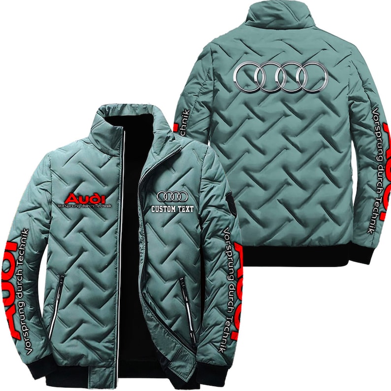 Custom Audi Vintage Lightweight Jacket with Personalized Name and Logo_driver_apparel_drivi.store