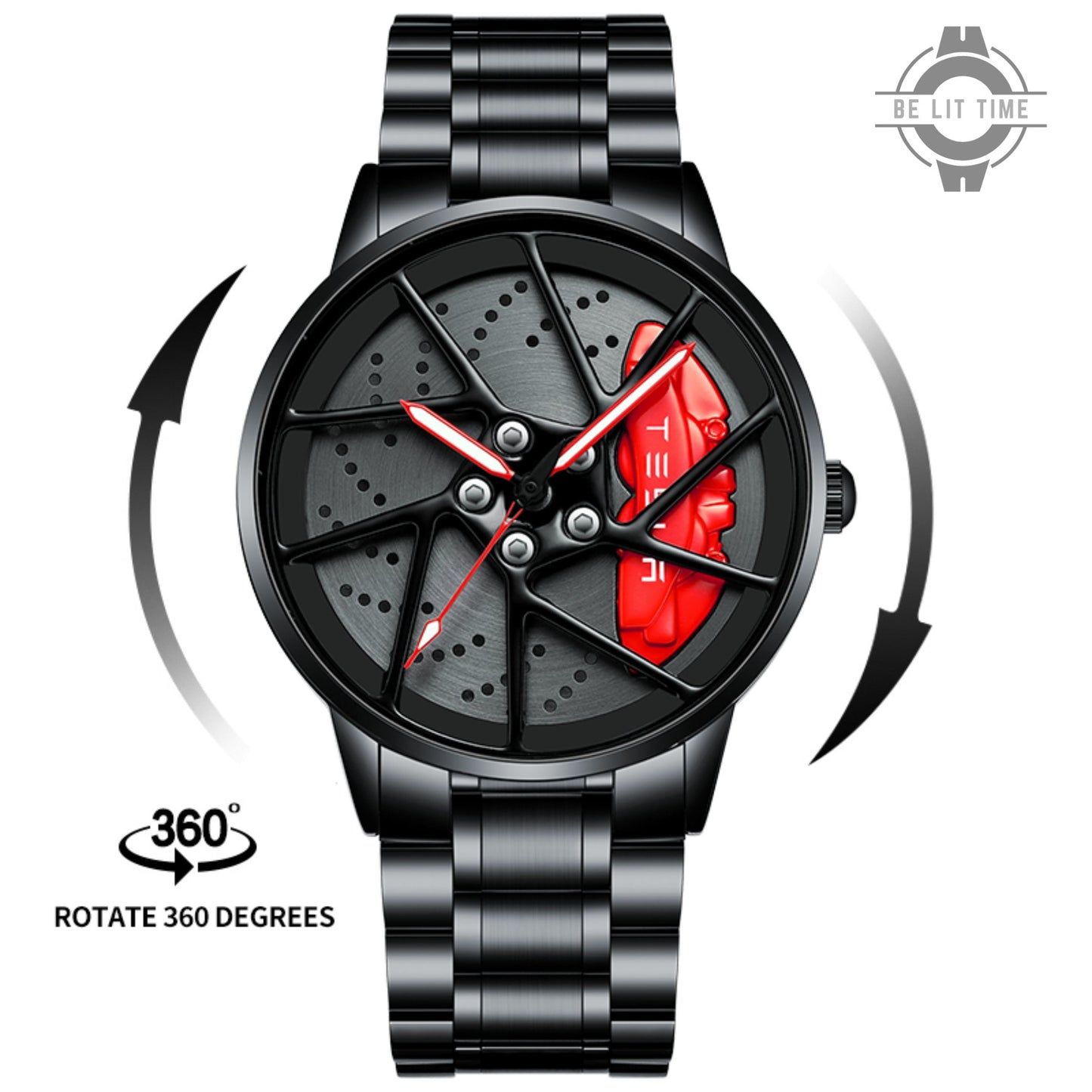 Gyro Tesla Alloy Wheel Watch, Car Enthusiastic Accessories