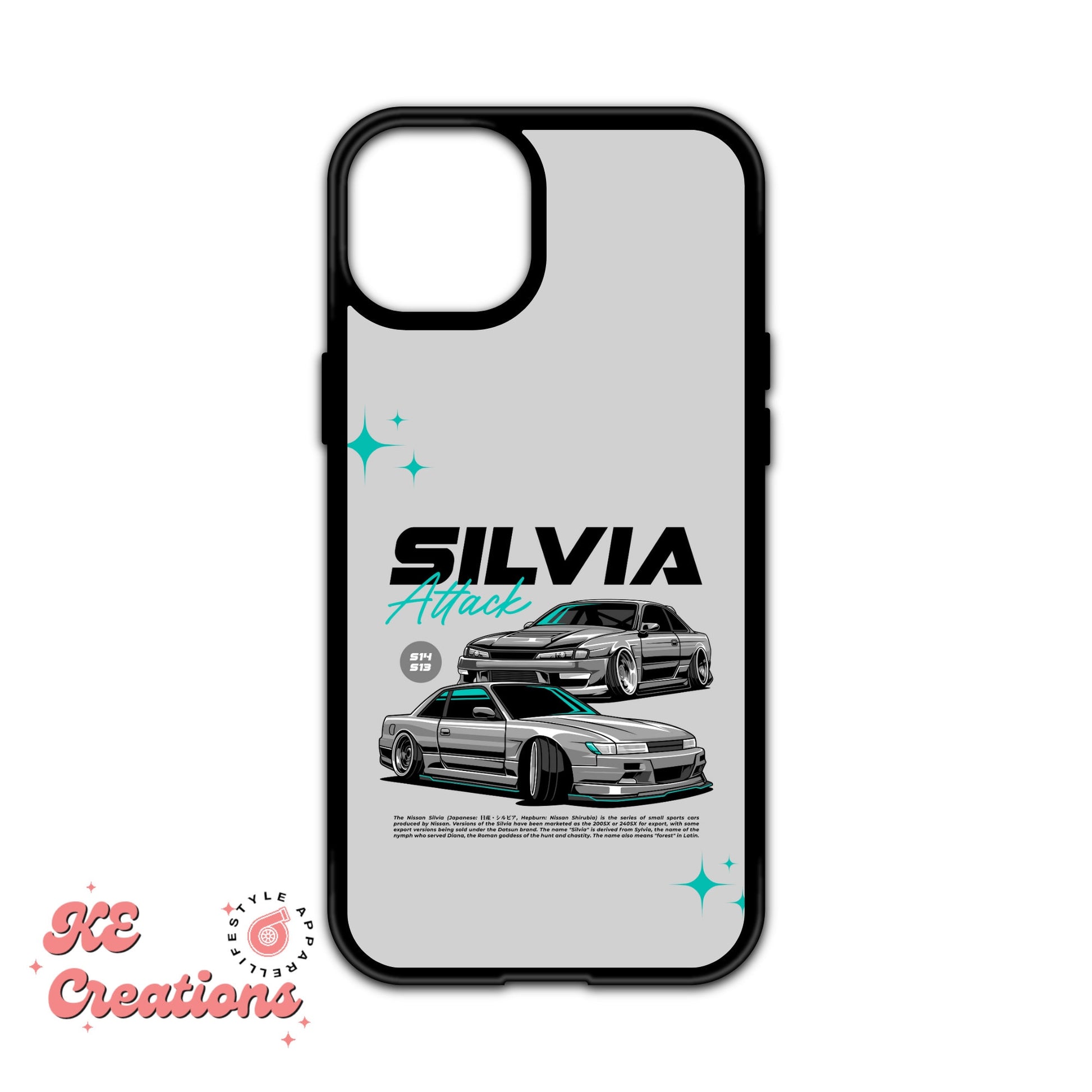 JDM Silvia Attack Custom iPhone 13 14 15 Case pro, pro max, plus, Mini