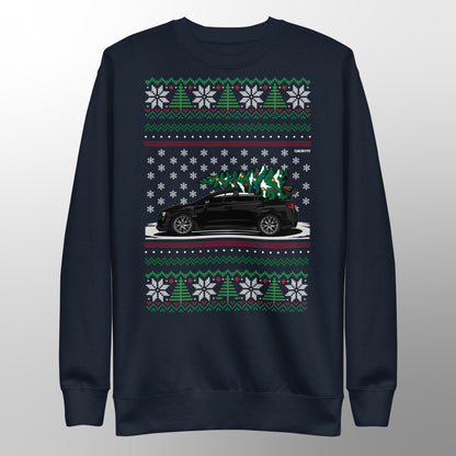 Ugly Christmas Sweater - Subaru WRX STI in Black - Ugly Xmas Sweater - Car Guy Holiday Gift, Funny Christmas Gift, JDM gift, funny car gift