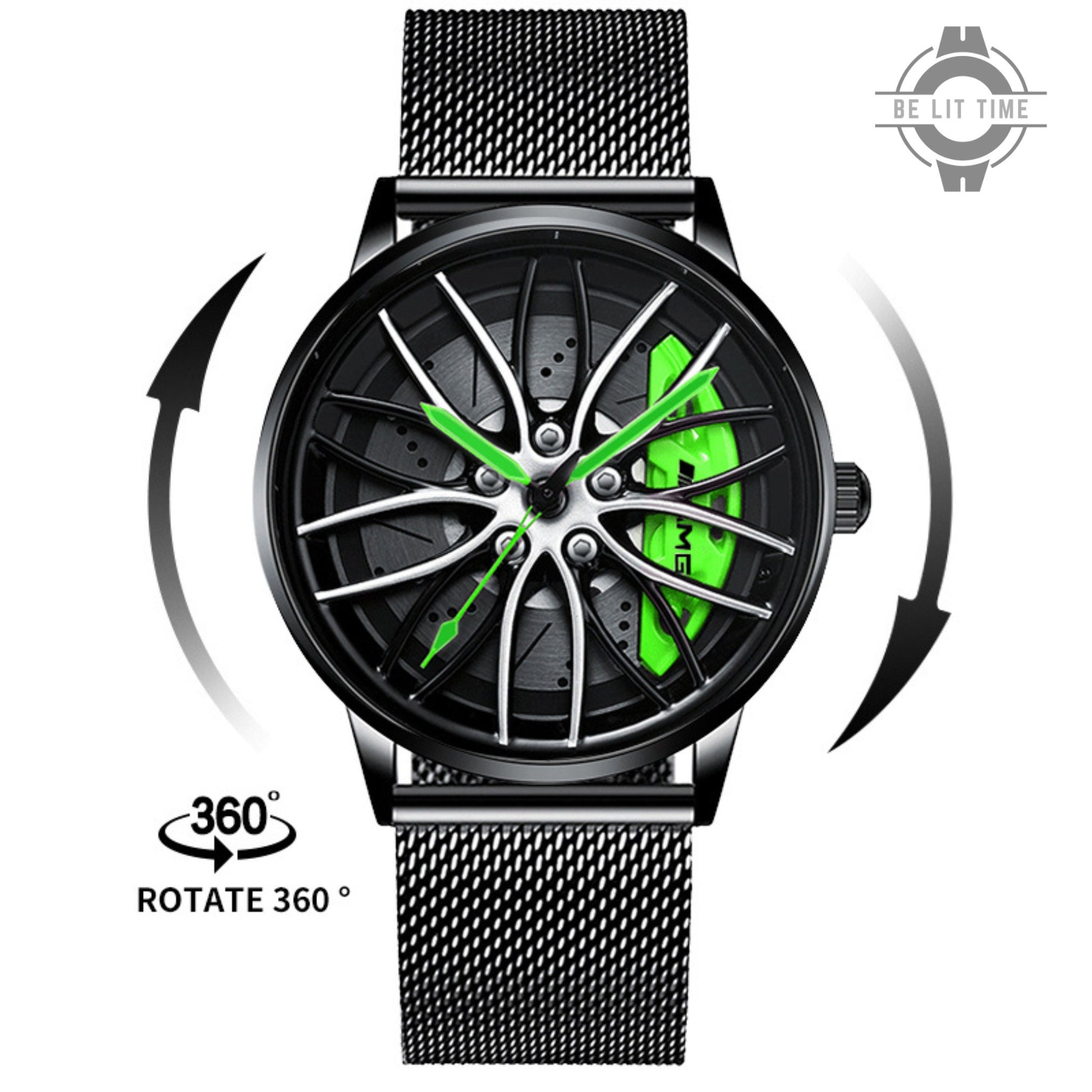 Gyro Mercedes Petronas C63 Alloy Wheel Watch, Car Enthusiastic Accessories.