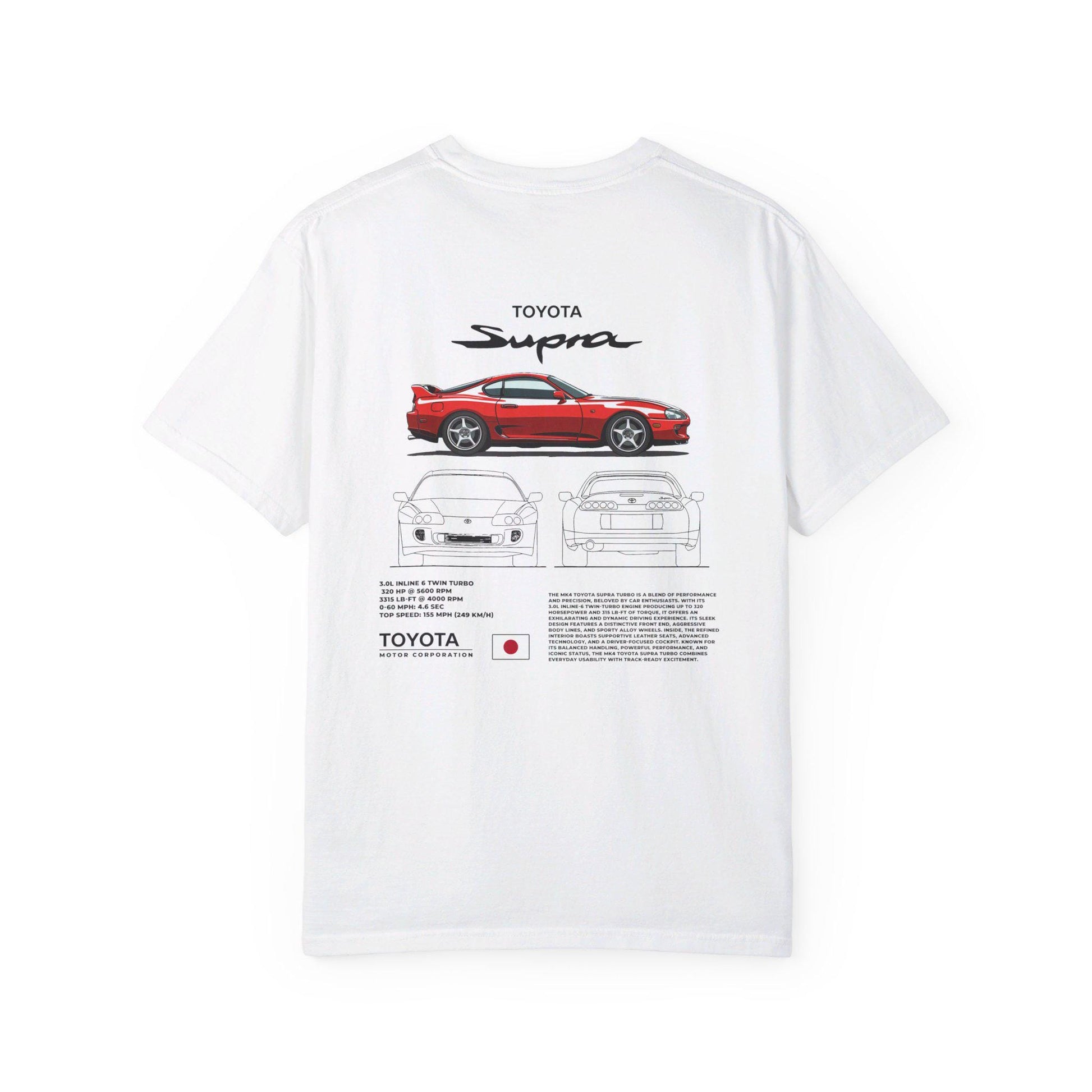 Toyota Supra MK4 Spec Tee - Boosted Gear Co, JDM Legend Shirt, Cool Unisex Tee, Casual Car Top, Unique Graphic Sports Car Apparel