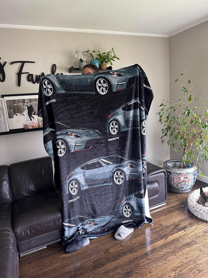 Ugly Christmas Blanket - Honda Civic EG on Volks - Ugly Xmas Sweater, Car Guy Holiday Gift, Funny Christmas Gift, Ugly Christmas Sweater