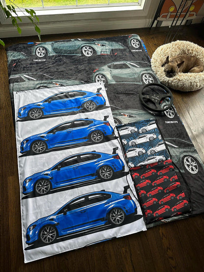 Ugly Christmas Blanket - Mazda Miata in White - Ugly Xmas Sweater, Car Guy Holiday Gift, Funny Christmas Gift, Ugly Christmas