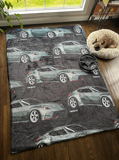 Ugly Christmas Blanket - Mazda Miata in Red - Ugly Xmas Sweater, Car Guy Holiday Gift, Funny Christmas Gift, Ugly Christmas Sweater