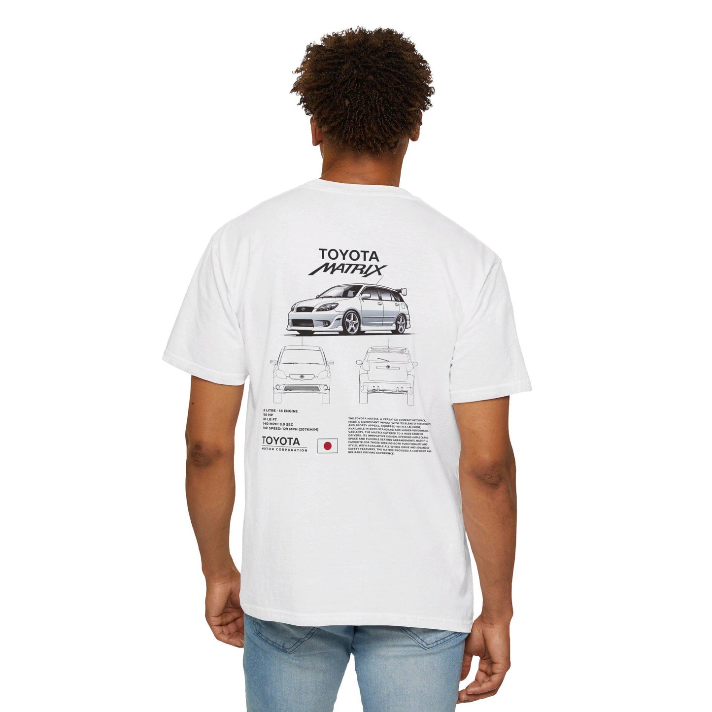 Toyota Matrix Spec Tee - Boosted Gear Co, JDM Hatchback Shirt, Cool Unisex Tee, Casual Car Top, Unique Graphic Auto Apparel