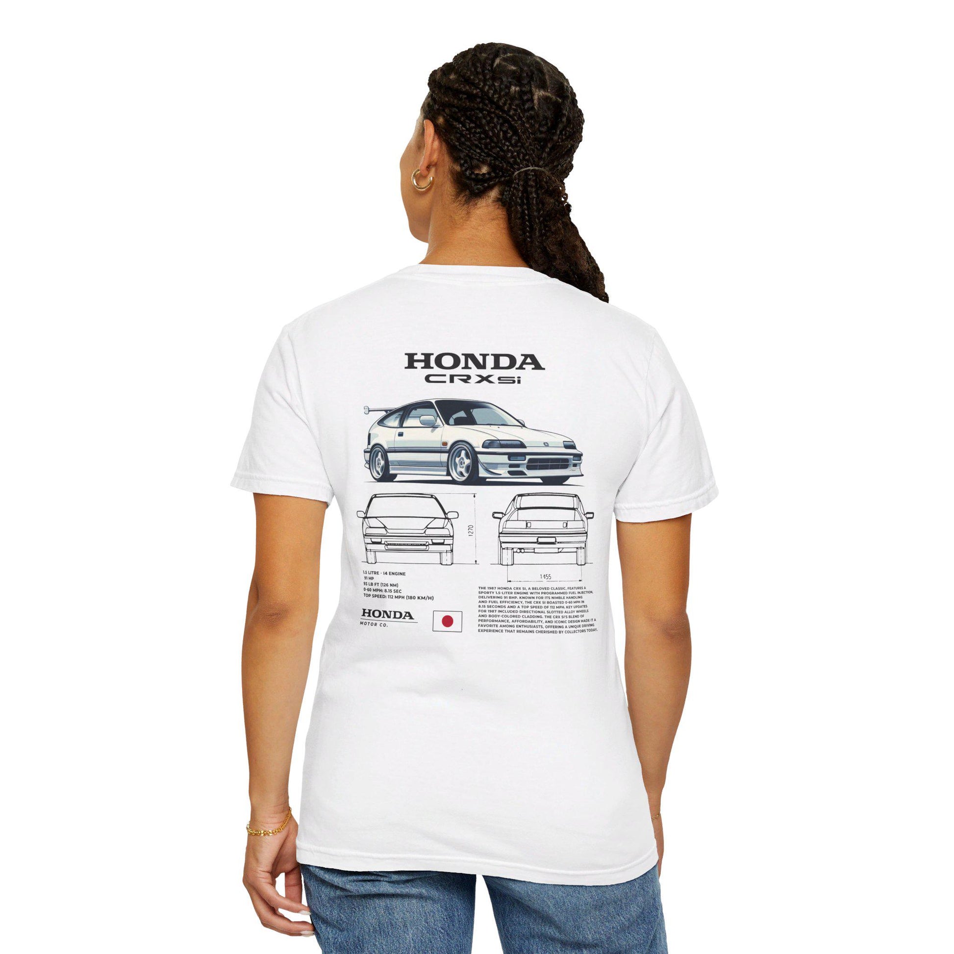 Honda CRX Si Spec Tee - Boosted Gear Co, JDM Classic Shirt, Cool Unisex Tee, Casual Car Top, Unique Graphic Sport Compact Apparel