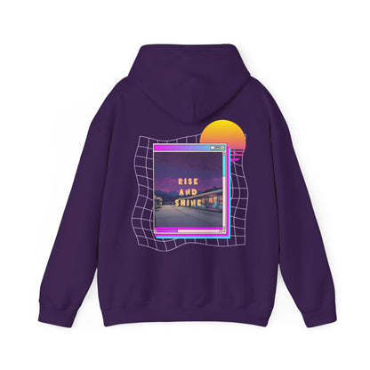 Sunset Drift Rise and Shine 80s Synthwave Unisex Hoodie